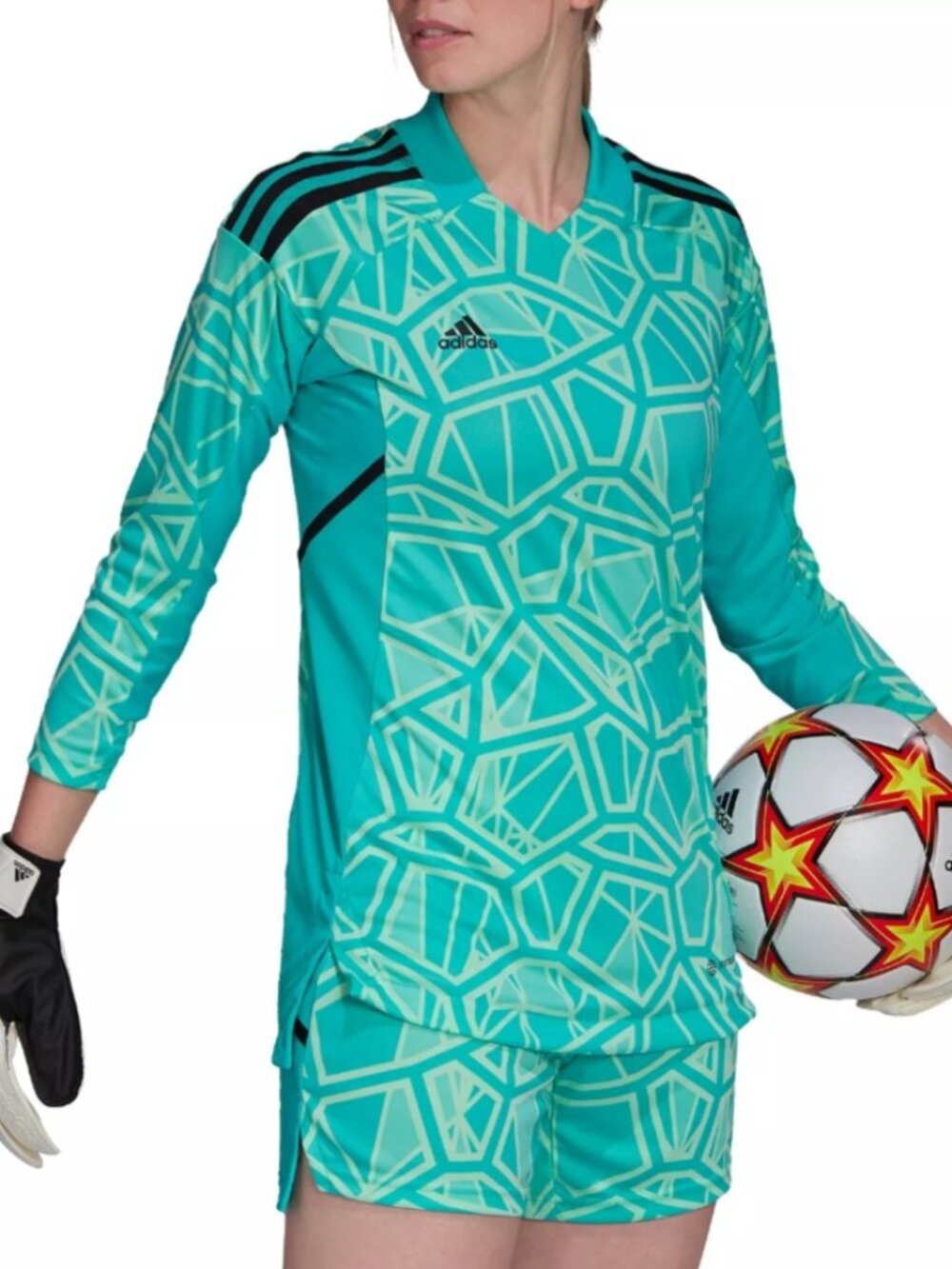 Adidas Women's Condivo 22 Soccer Goal Keeper Shorts in Mint Rush NWT